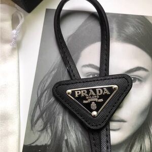 Prada Black Leather Tie